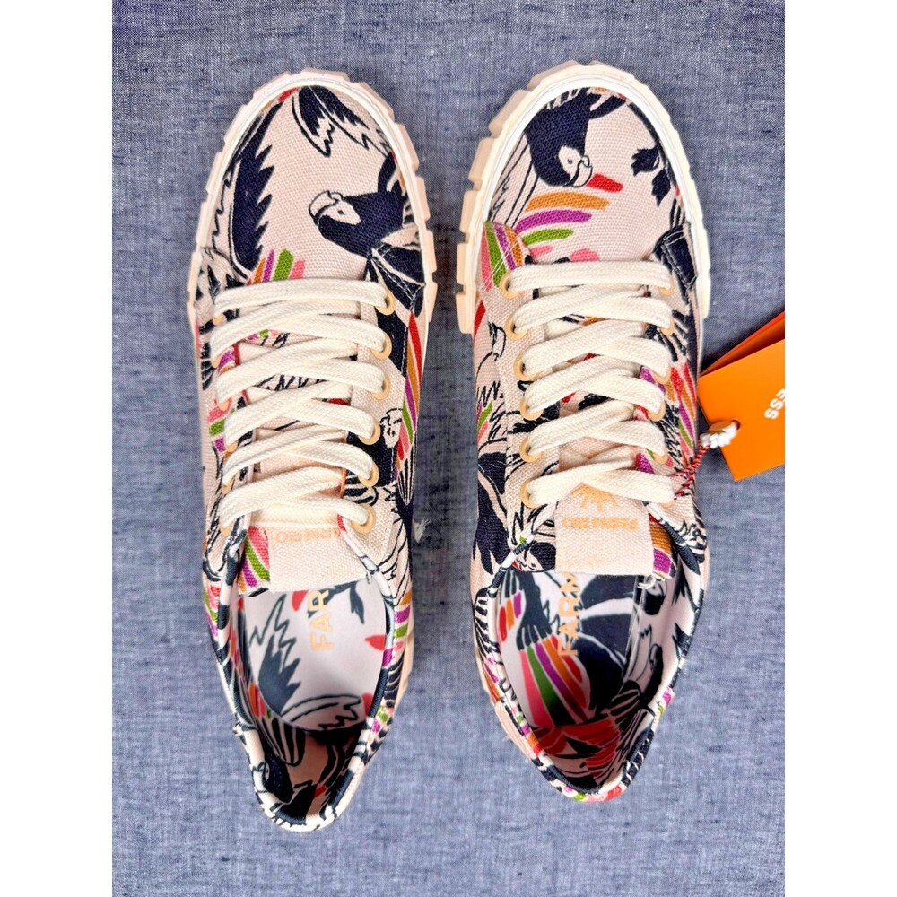 Farm Rio Low Top Platform Sneaker, Women’s 8.5, Birds, New In Box, Retail $160 - Picture 4 of 8